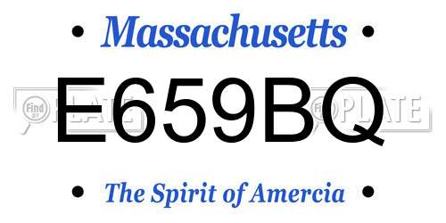E659BQ Massachusetts License Plate