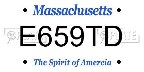 E659TD Massachusetts License Plate