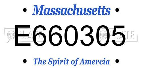E660305 Massachusetts License Plate