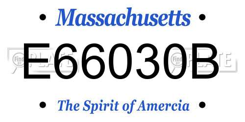 E66030B Massachusetts License Plate