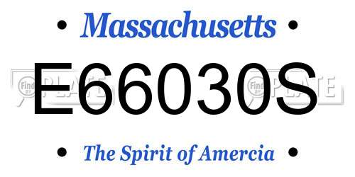 E66030S Massachusetts License Plate