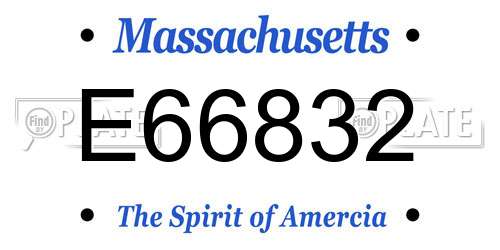 E66832 Massachusetts License Plate