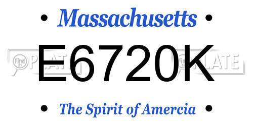 E6720K Massachusetts License Plate