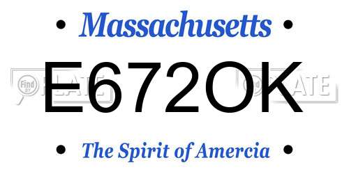 E672OK Massachusetts License Plate