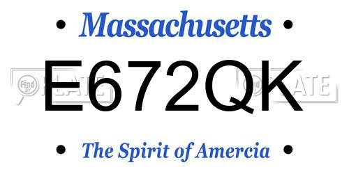 E672QK Massachusetts License Plate