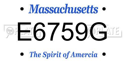 E6759G Massachusetts License Plate