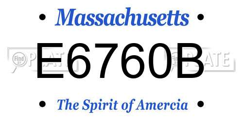 E6760B Massachusetts License Plate
