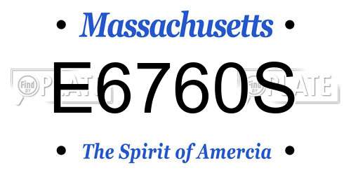 E6760S Massachusetts License Plate
