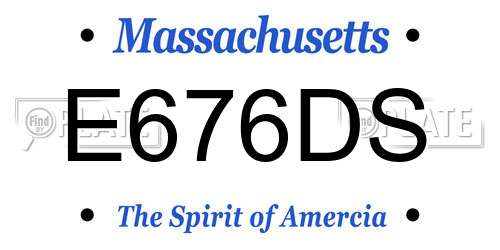 E676DS Massachusetts License Plate