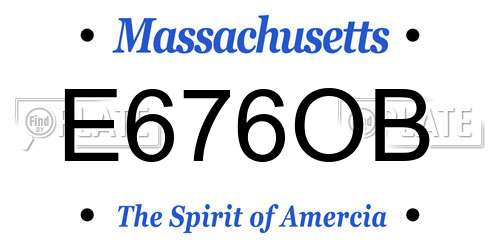 E676OB Massachusetts License Plate