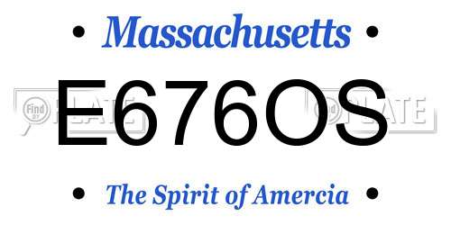 E676OS Massachusetts License Plate