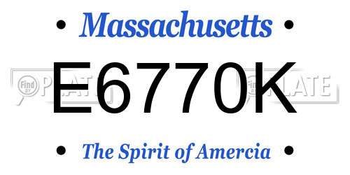 E6770K Massachusetts License Plate