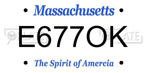 E677OK Massachusetts License Plate