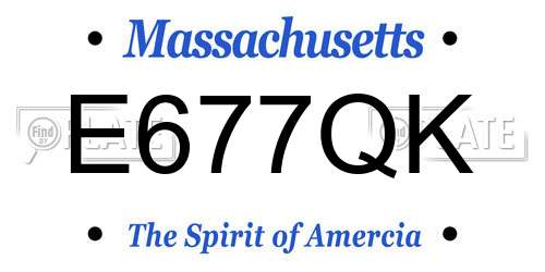 E677QK Massachusetts License Plate