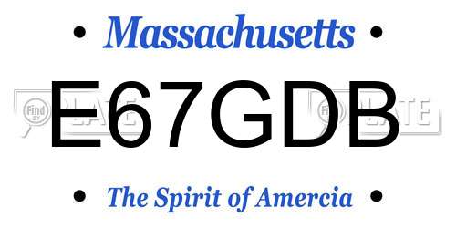 E67GDB Massachusetts License Plate