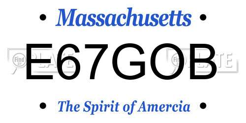 E67GOB Massachusetts License Plate
