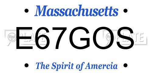E67GOS Massachusetts License Plate