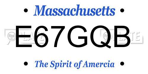 E67GQB Massachusetts License Plate