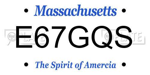 E67GQS Massachusetts License Plate