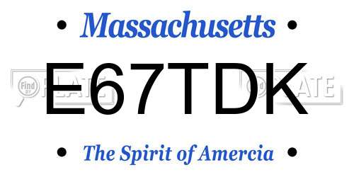 E67TDK Massachusetts License Plate