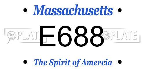 E688 Massachusetts License Plate