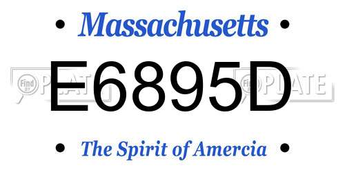 E6895D Massachusetts License Plate