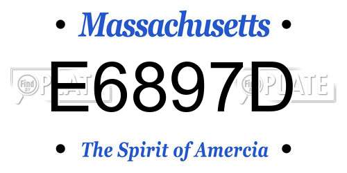 E6897D Massachusetts License Plate