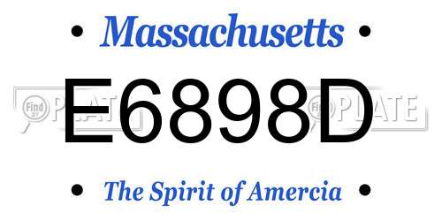 E6898D Massachusetts License Plate