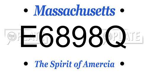 E6898Q Massachusetts License Plate