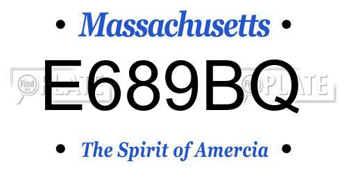 E689BQ Massachusetts License Plate