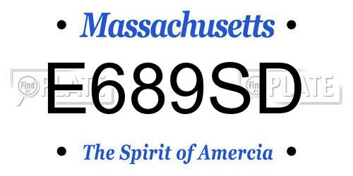E689SD Massachusetts License Plate