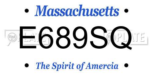 E689SQ Massachusetts License Plate