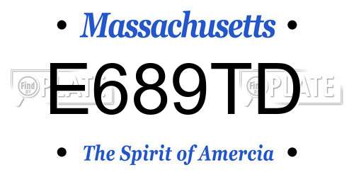 E689TD Massachusetts License Plate