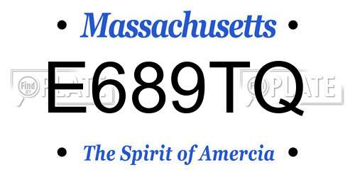 E689TQ Massachusetts License Plate