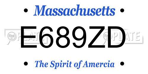 E689ZD Massachusetts License Plate