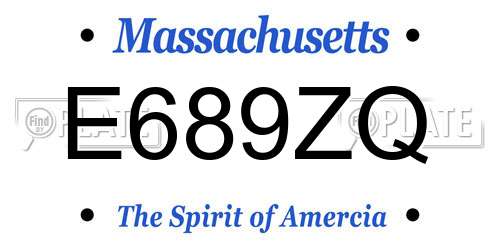 E689ZQ Massachusetts License Plate