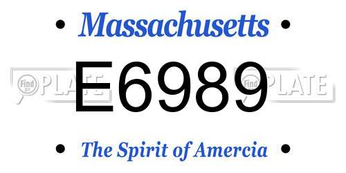E6989 Massachusetts License Plate