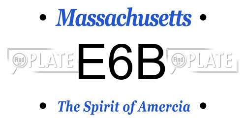 E6B Massachusetts License Plate
