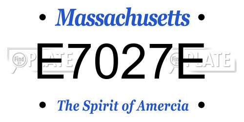 E7027E Massachusetts License Plate
