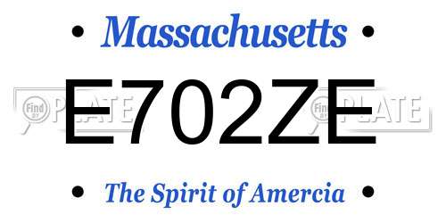E702ZE Massachusetts License Plate