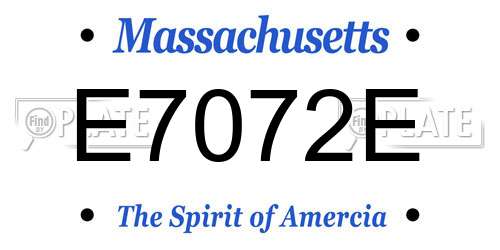 E7072E Massachusetts License Plate