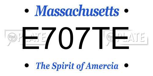 E707TE Massachusetts License Plate