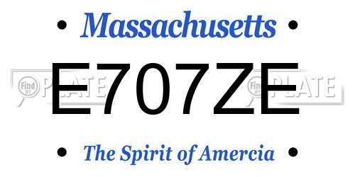 E707ZE Massachusetts License Plate