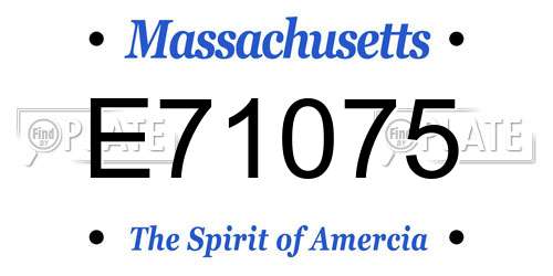 E71075 Massachusetts License Plate