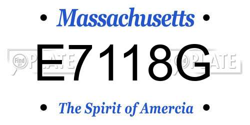 E7118G Massachusetts License Plate