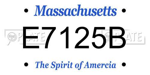 E7125B Massachusetts License Plate