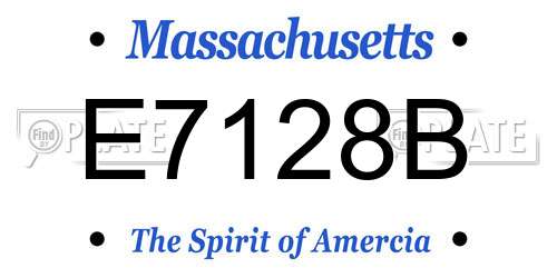 E7128B Massachusetts License Plate