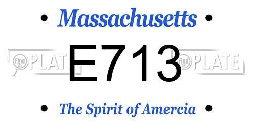 E713 Massachusetts License Plate