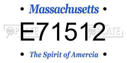 E71512 Massachusetts License Plate