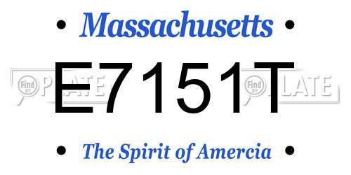 E7151T Massachusetts License Plate